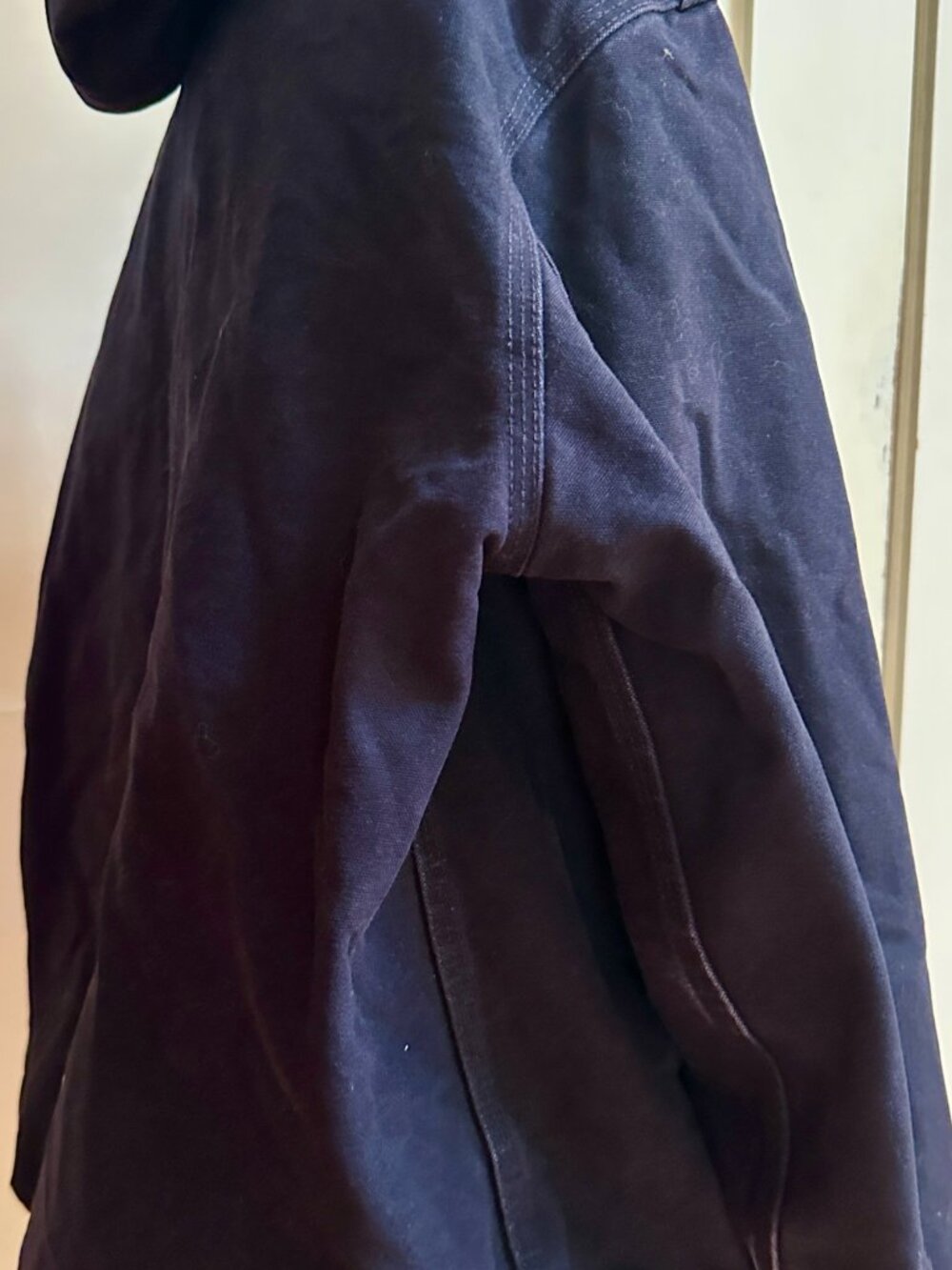 Carhartt Navy Blue Full Zip Hooded Work Coat J25 MDT Size: M Excellent Condition - Picture 6 of 16